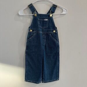 NEW KEY Premium Bib Overalls Unisex Toddler Size 9 Mos. Blue Denim New With Tags